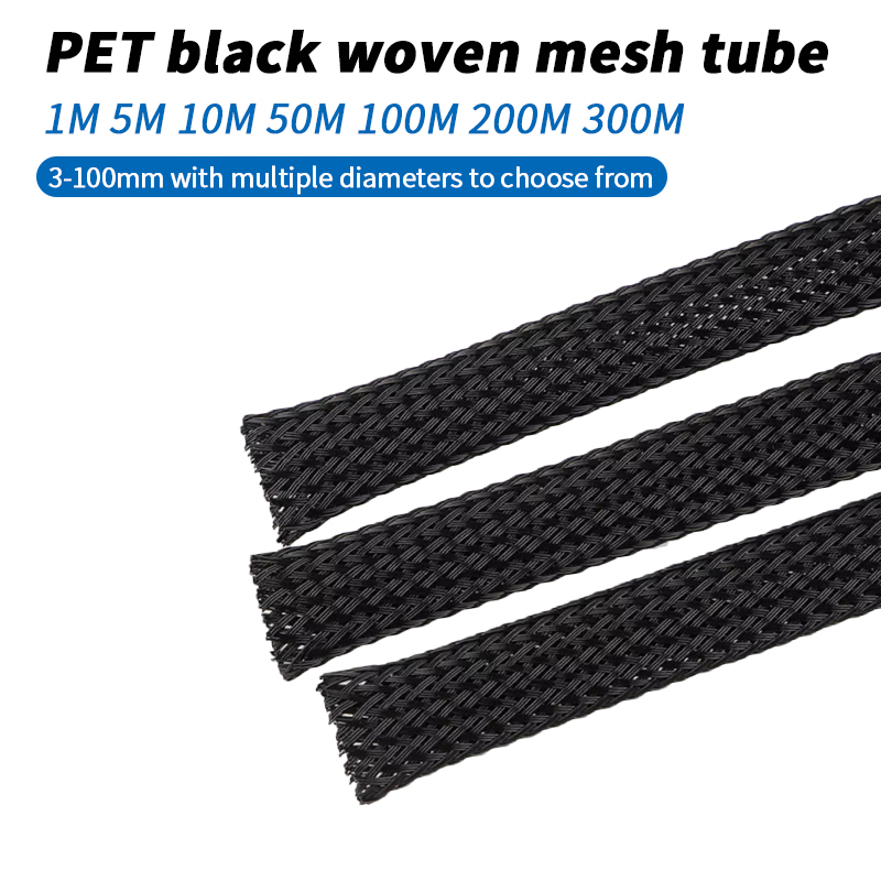 Cable Sleeve Braided - Selubung Kabel Nilon Hitam Terjalin 3mm