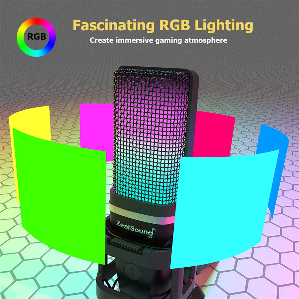 Zealsound mikrofon rekaman RGB - Gaming Accessories White ulasan dan harga