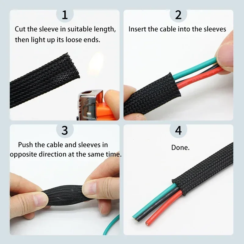 1 ~ 50m lengan kepang hewan pe - Cable Sleeve Braided ulasan dan harga