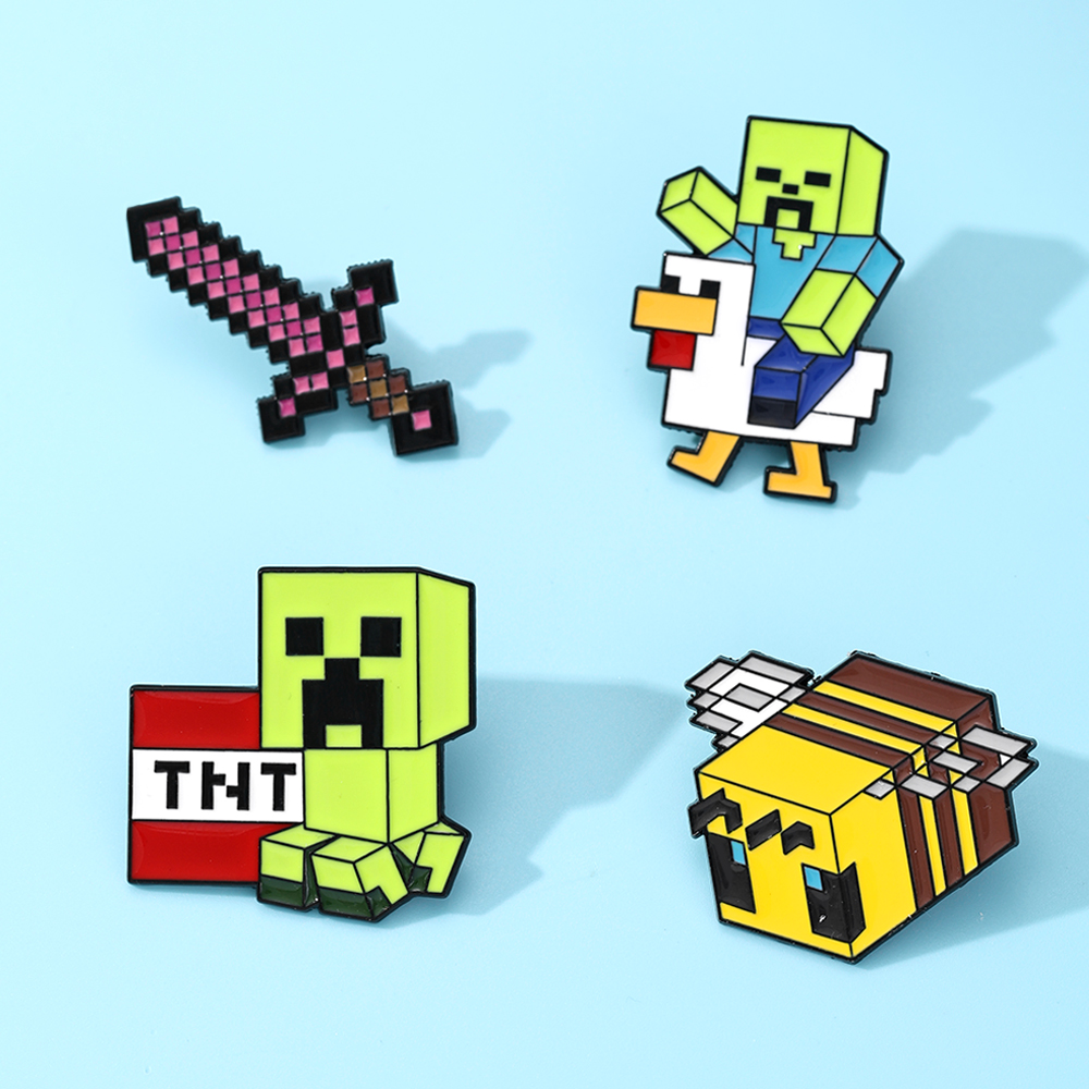 4pcs Pin Enamel Ayam Zombie Ba - Gaming Accessories Storage ulasan dan harga