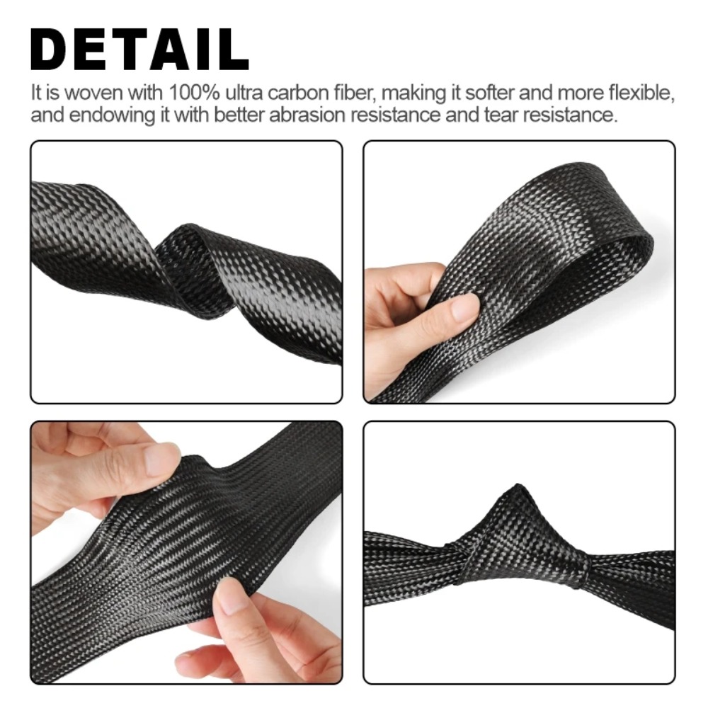 Selubung Kabel Serat Karbon 1M - Cable Sleeve Braided ulasan dan harga