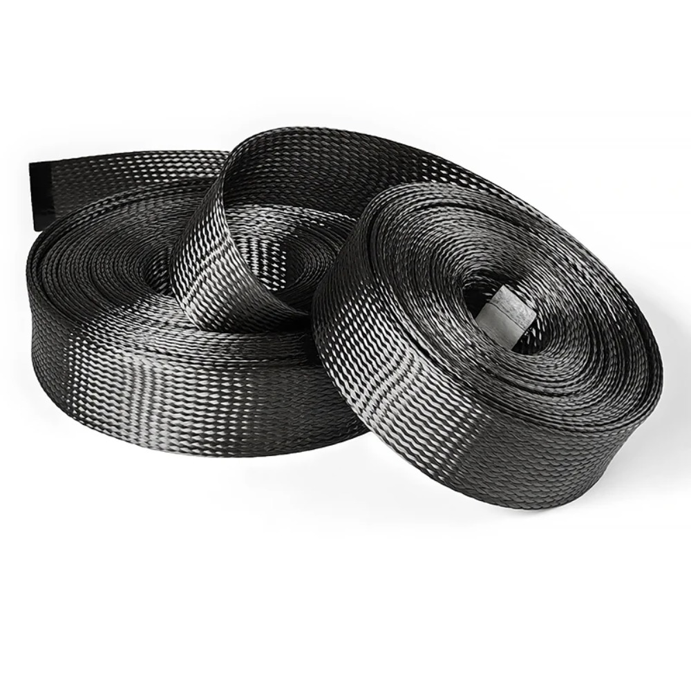 Selubung Kabel Serat Karbon 1M - Cable Sleeve Braided ulasan dan harga